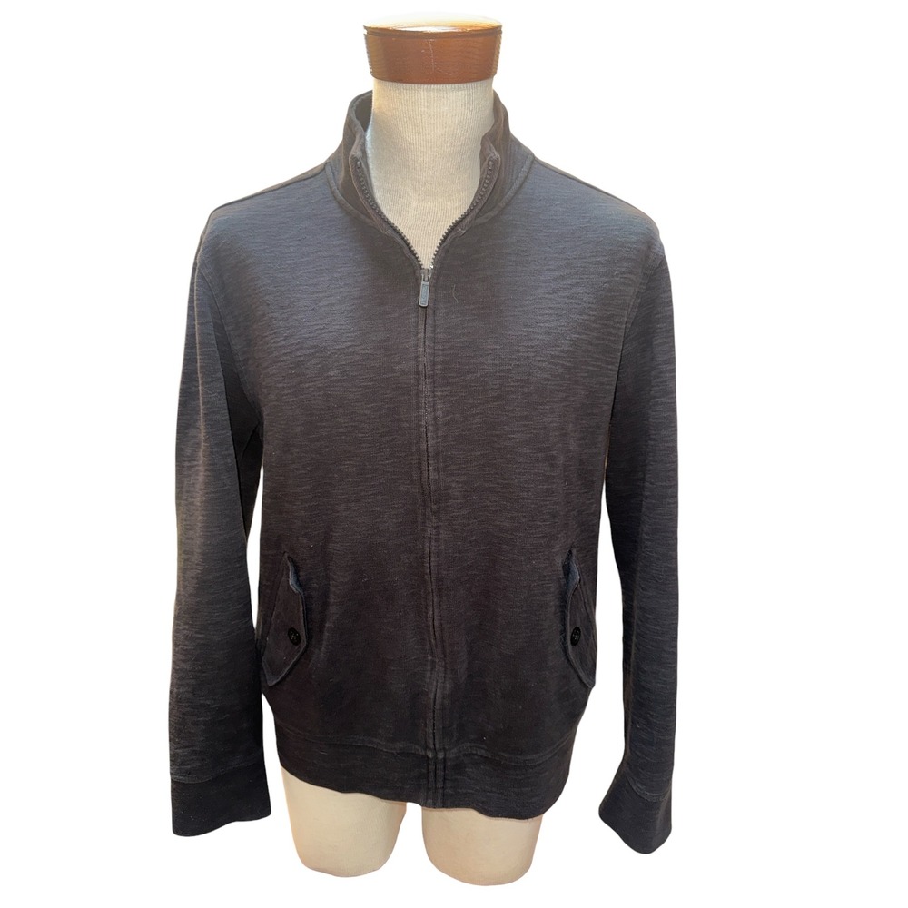 Ben Sherman Dark Charcoal Cotton Zip-Up Bomber Jacket‎ L - Picture 6 of 12